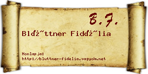 Blüttner Fidélia névjegykártya